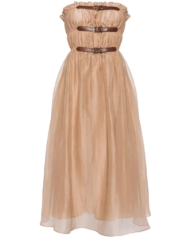 Cynthia Rowley Buckle Up Seidenkleid - Nude Nude