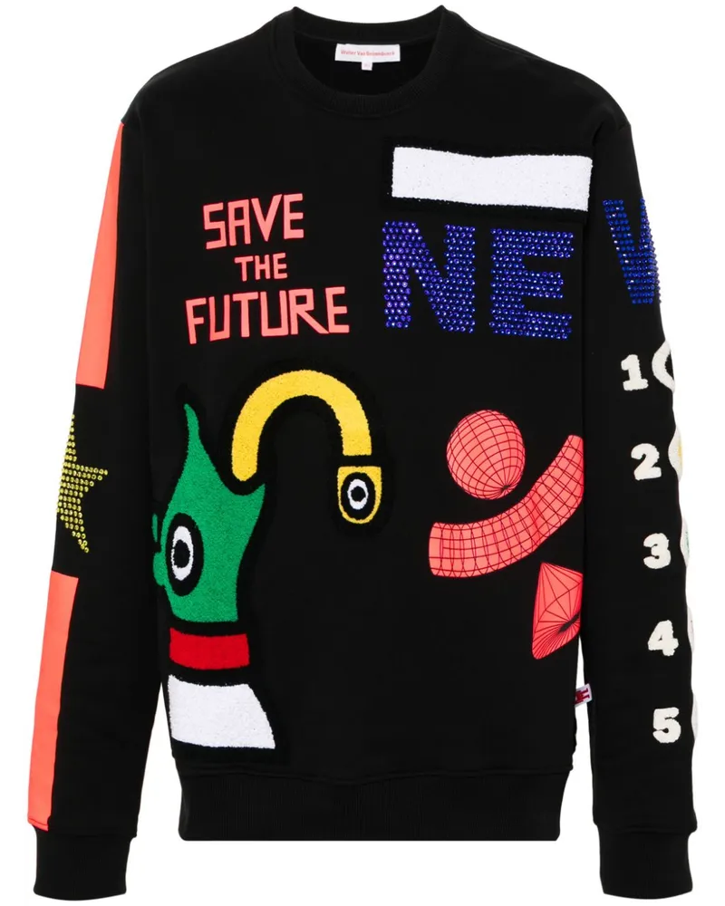 Walter van Beirendonck Colors by Numbers Sweatshirt Schwarz