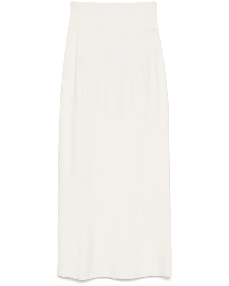 Thierry Mugler Midirock mit verstärktem Detail - Weiß Weiß