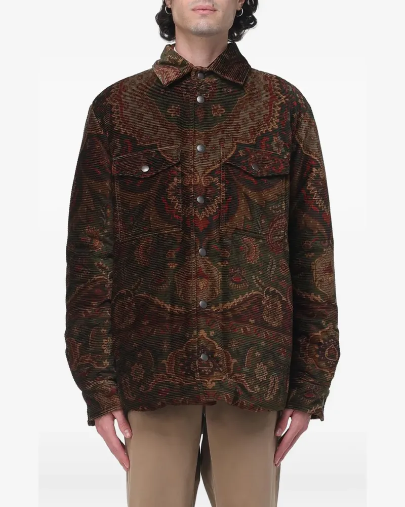 Etro Cordjacke mit Paisley-Print - Braun Braun