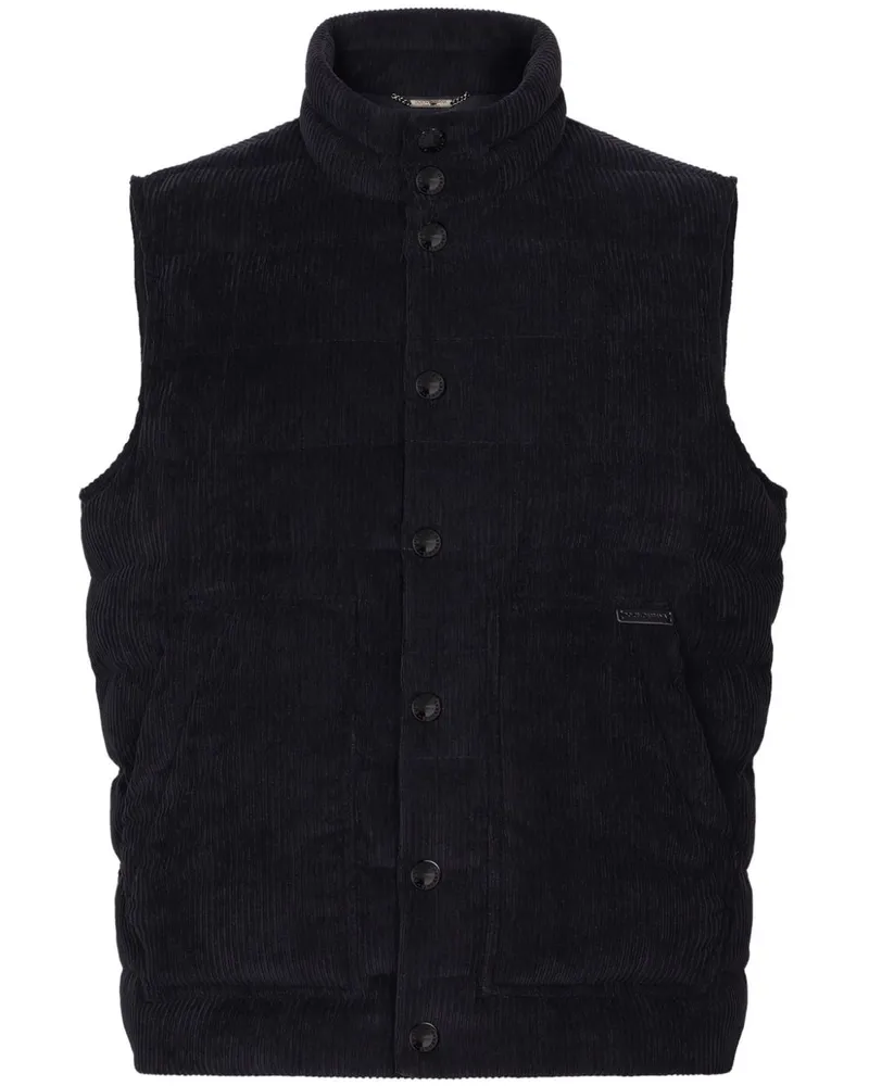 Dolce & Gabbana Weste aus Cord - Schwarz Schwarz