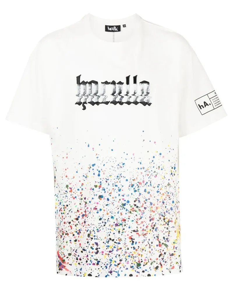 Haculla T-Shirt mit Farbklecksen - Weiß Weiß