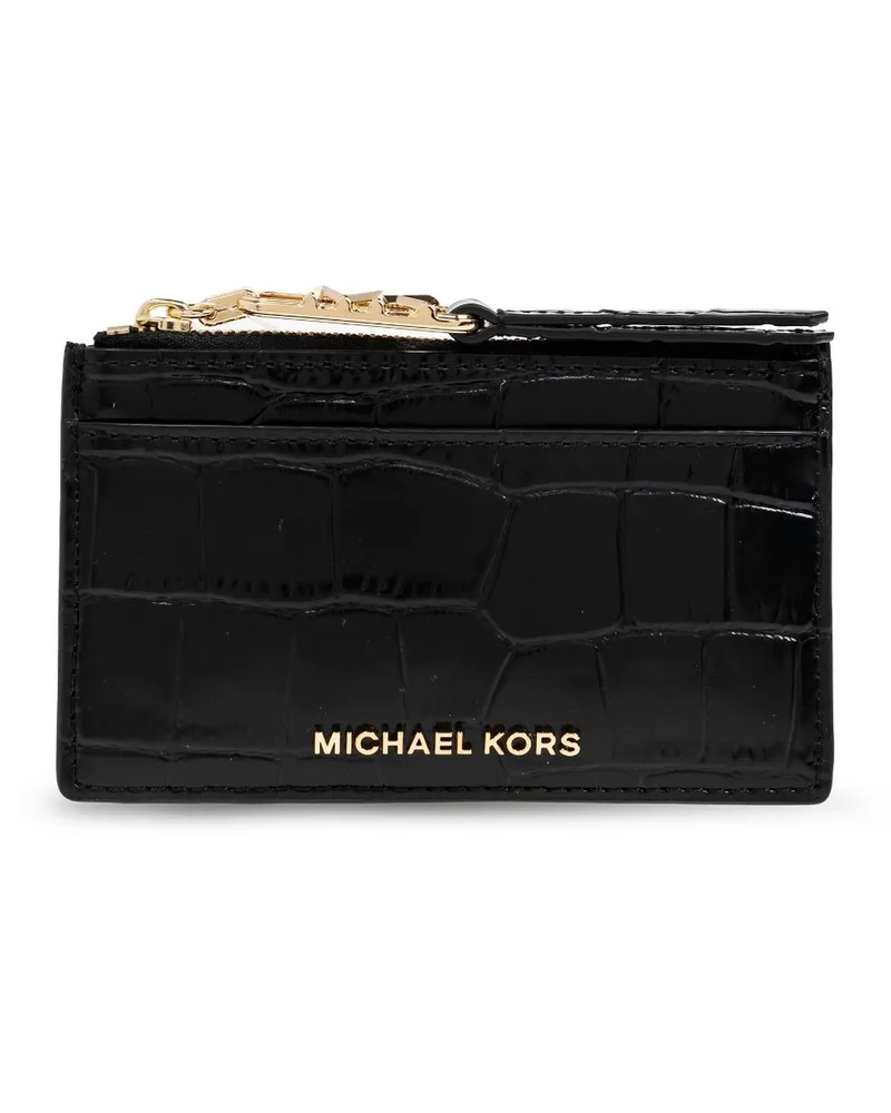 Michael Kors Kartenetui mit Kroko-Optik - Schwarz Schwarz