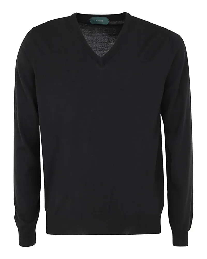 Zanone Pullover mit V-Ausschnitt - Schwarz Schwarz