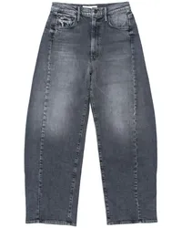 Mother Weite High-Waist-Jeans Grau