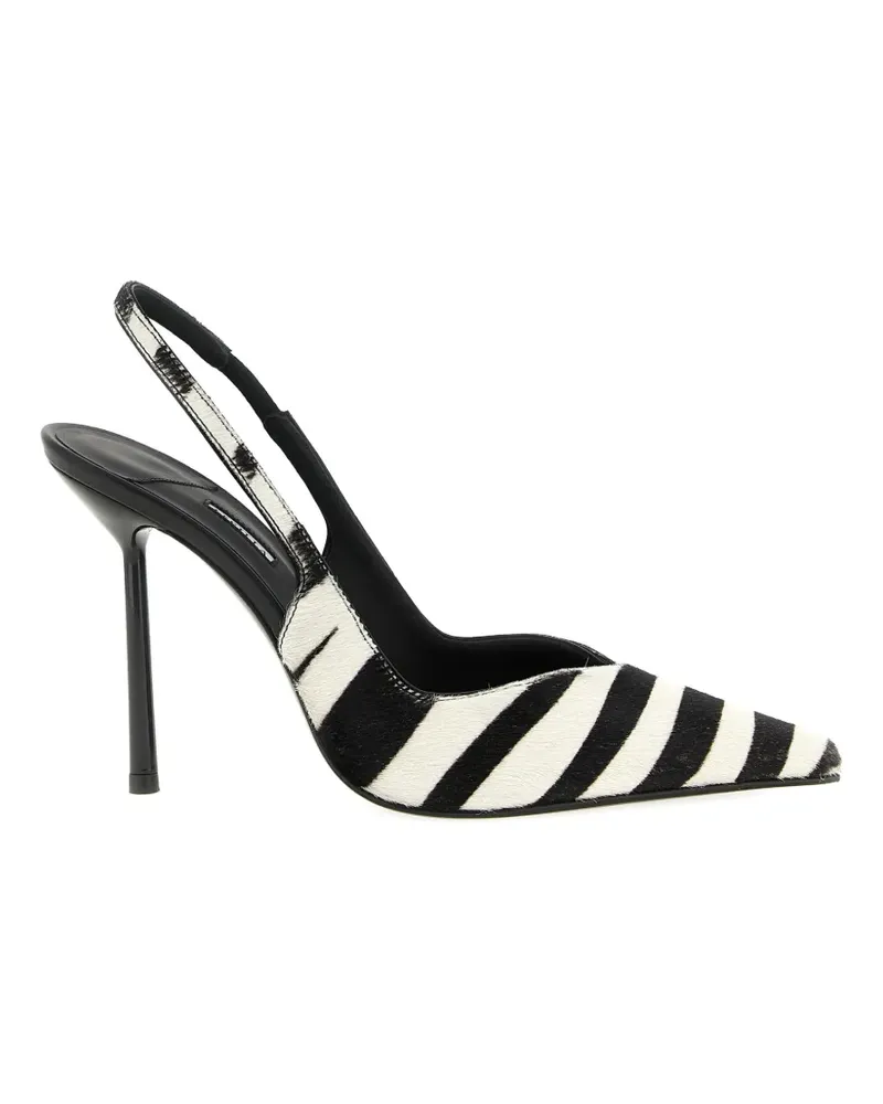 Le Silla zebra-pattern stiletto slingback heeled pumps - Weiß Weiß