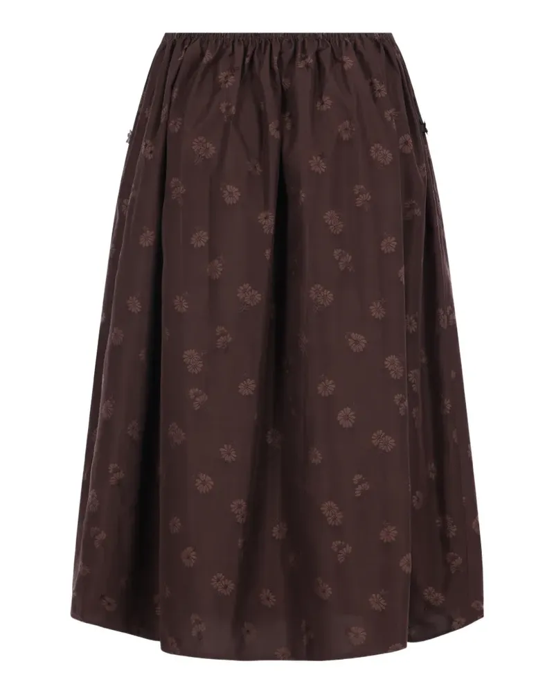 Cecilie Bahnsen floral-jacquard drawstring skirt - Braun Braun