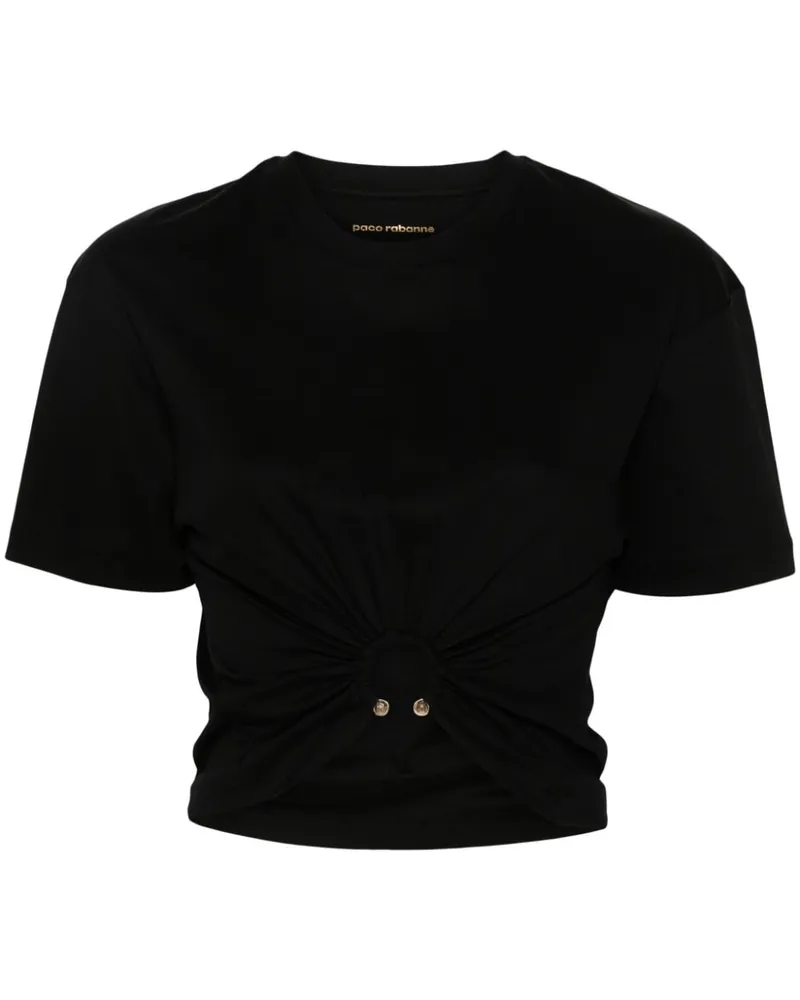 Paco Rabanne T-Shirt mit Ringverzierung - Schwarz Schwarz