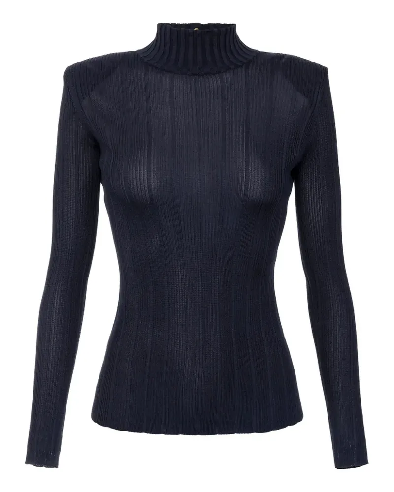 Elisabetta Franchi ribbed turtleneck top - Blau Blau