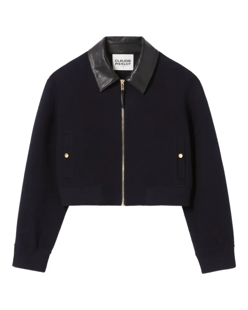 Claudie Pierlot Jacke mit Kragen aus Faux-Leder - Blau Blau
