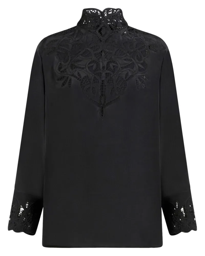 Etro Bluse aus Chinakrepp - Schwarz Schwarz