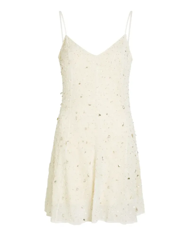 STAUD bead-embellished mini dress - Nude Nude