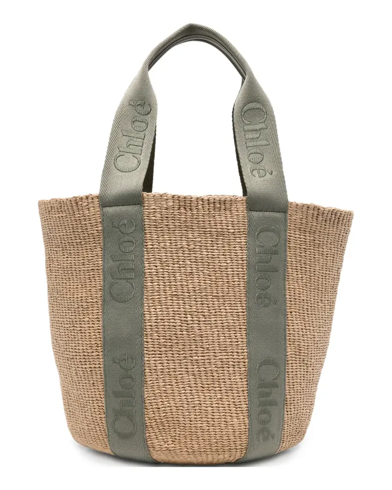 Chloé Große Tote Bag mit Logo-Riemen - Nude Nude
