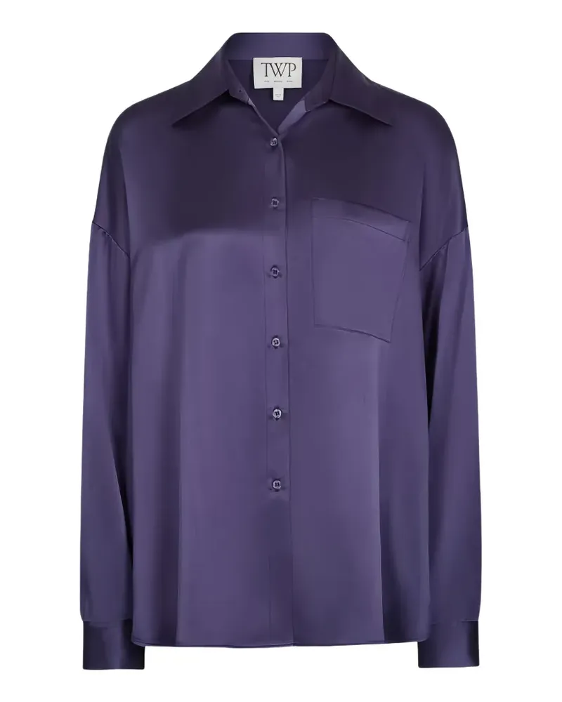 TWP Something Borrowed silk shirt - Blau Blau