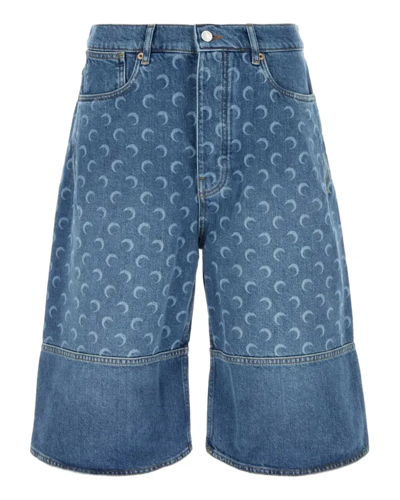 Marine Serre denim shorts - Blau Blau