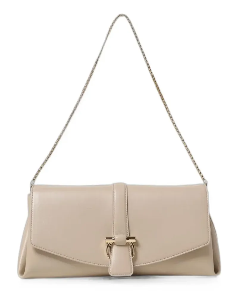 Ferragamo Mia leather shoulder bag - Nude Nude
