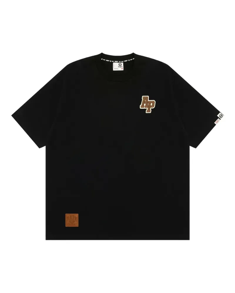 BAPE Logo-T-Shirt mit Moonface-Print - Schwarz Schwarz