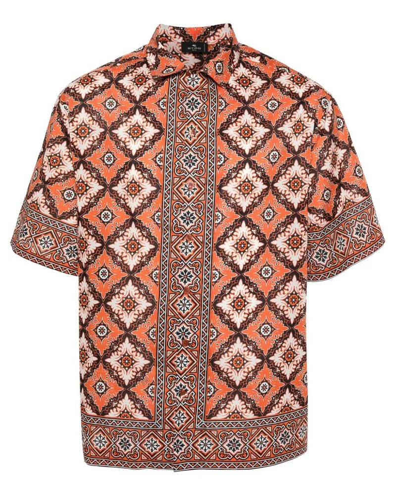 Etro Hemd mit Mosaik-Print Orange