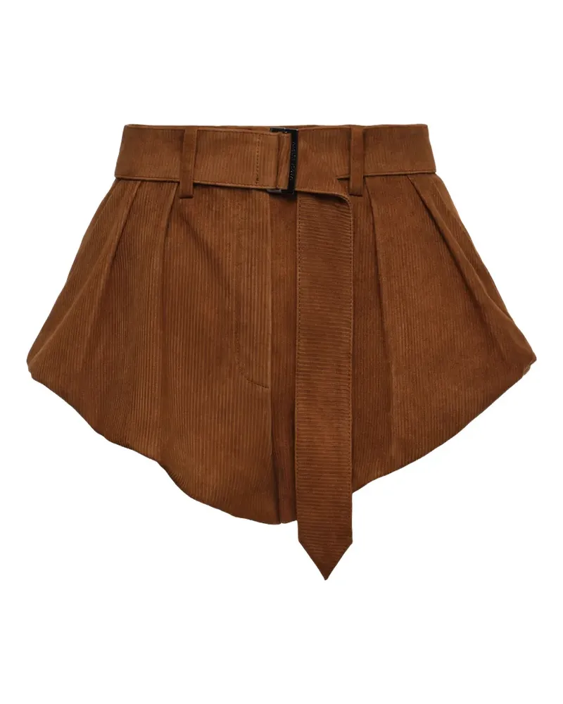 Magda Butrym belted pleated shorts - Braun Braun