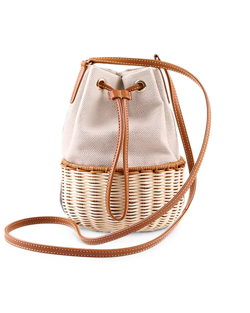Rodo Adria Wicker bucket bag - Braun Braun