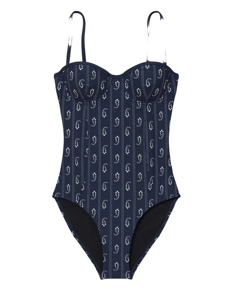 Tory Burch printed underwire swimsuit - Blau Blau