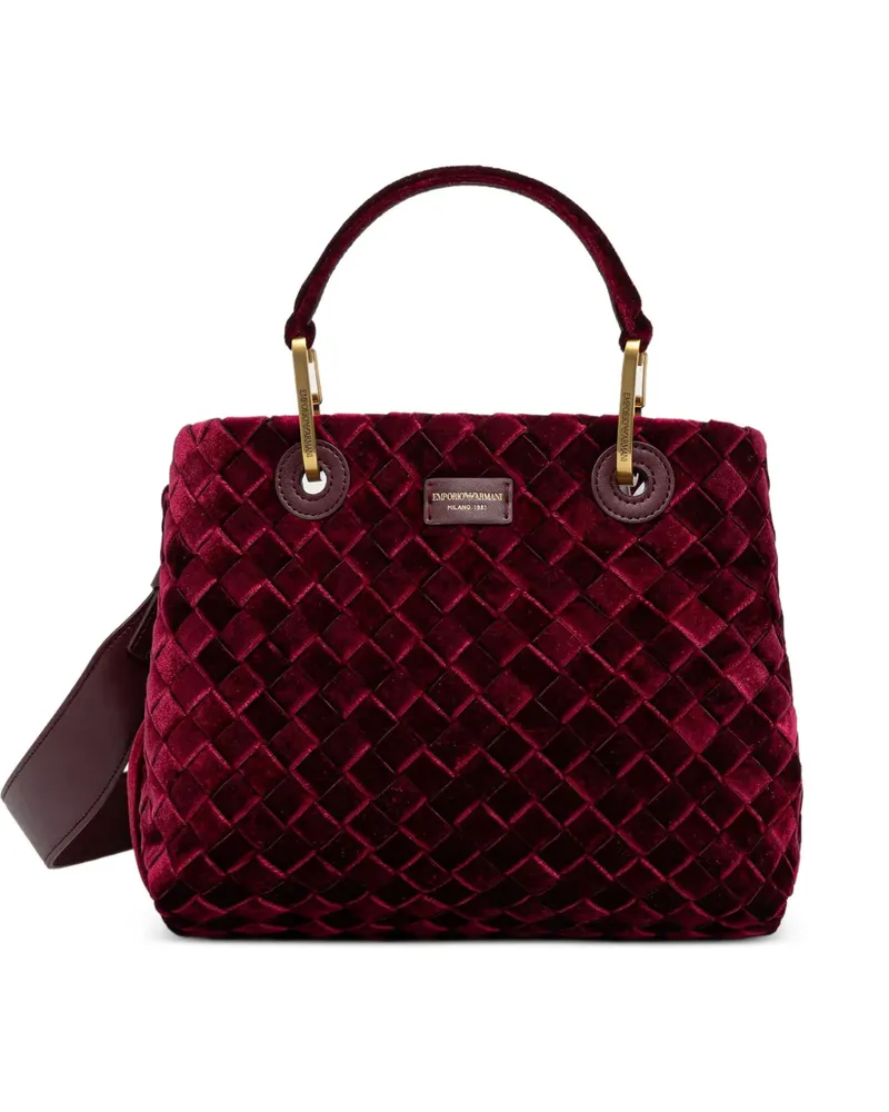 Emporio Armani Shopper mit Webmuster - Rot Rot