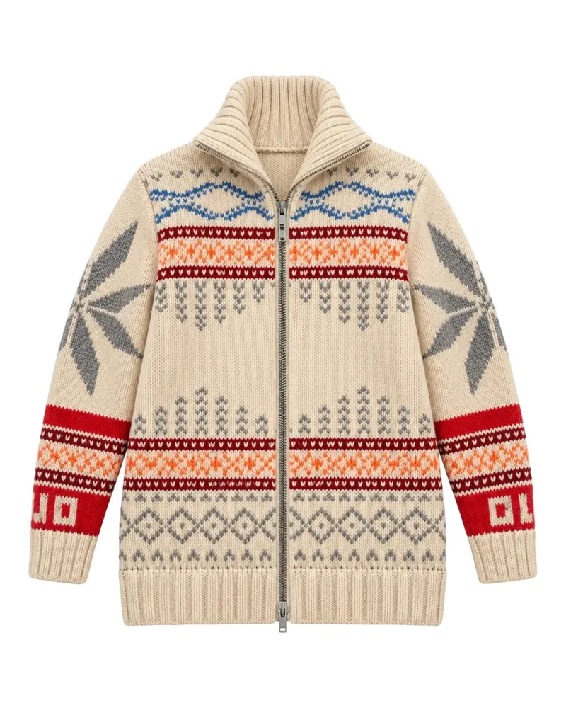 Giada Benincasa intarsia-knit zip-up coat - Nude Nude