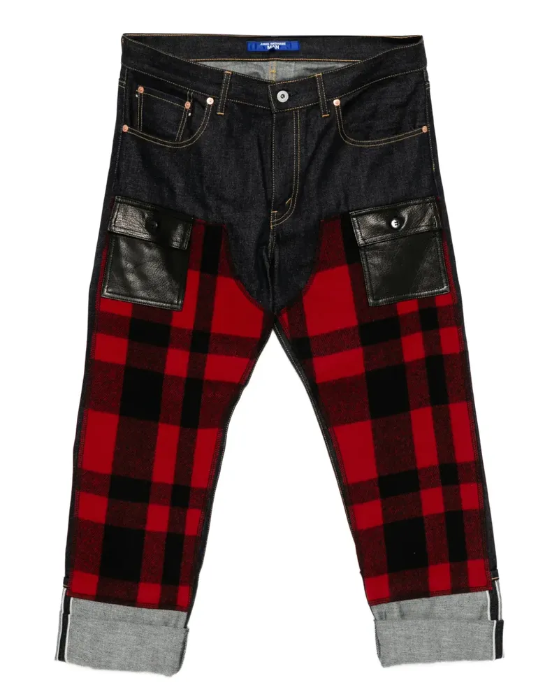 Junya Watanabe Karierte Baggy-Jeans - Blau Blau