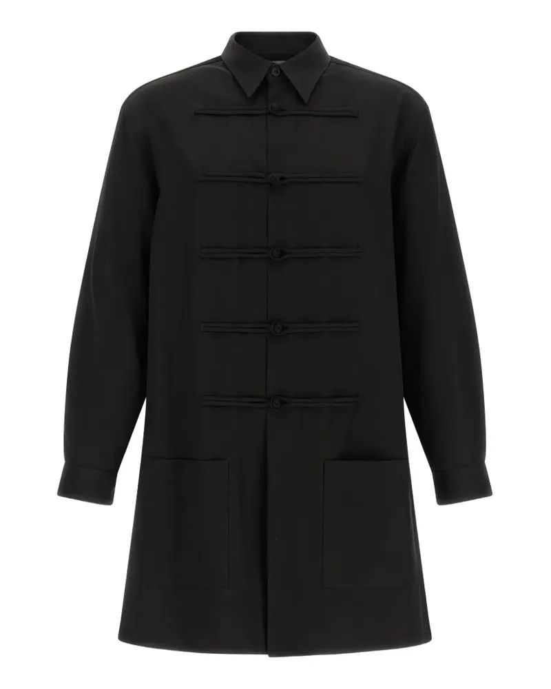 Yohji Yamamoto Langarmshirt mit Frosch-Verschluss - Schwarz Schwarz