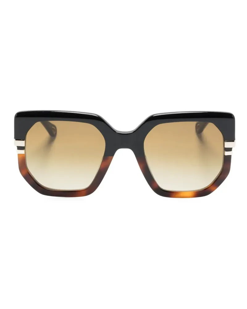 Chloé Sonnenbrille mit Oversized-Gestell - Schwarz Schwarz