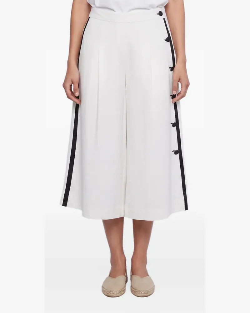 Max Mara Hose mit weitem Bein - Weiß Weiß