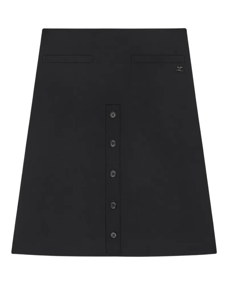 Courrèges Midirock mit Knöpfen - Schwarz Schwarz