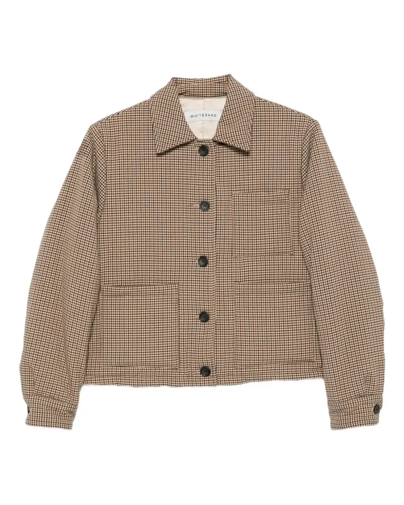 PLAN C check-pattern cropped jacket - Braun Braun