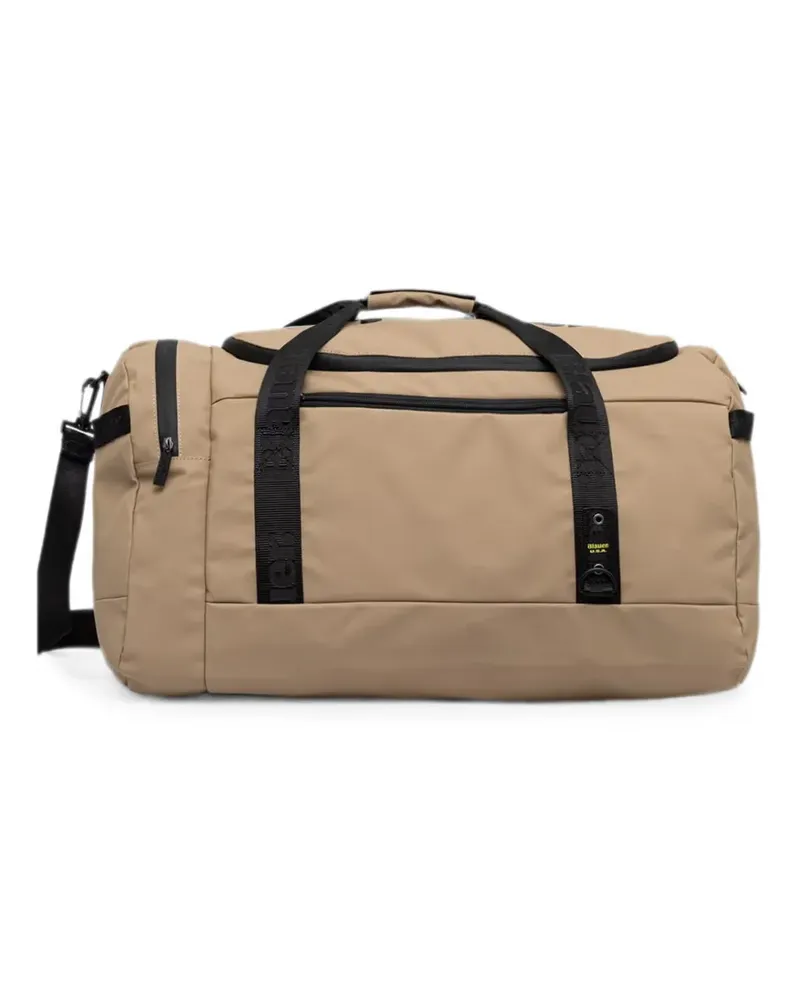 Blauer logo-tape duffle bag - Nude Nude