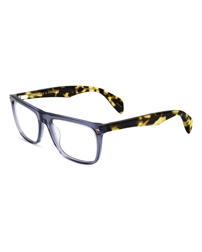 Rag & Bone Eckige Brille in Schildpattoptik - Blau Blau