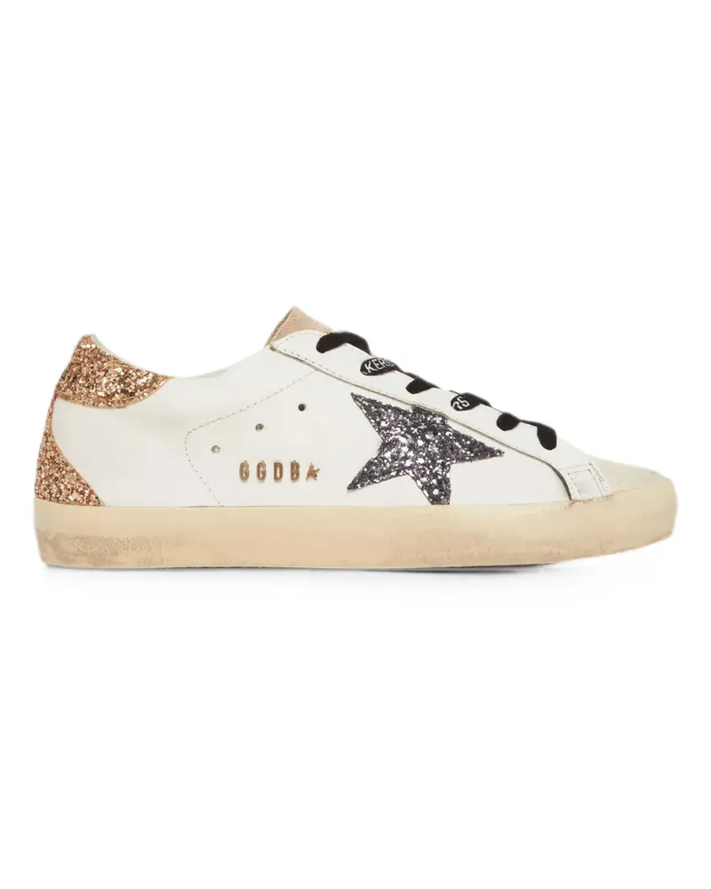 Golden Goose Super-Star Sneakers mit Glitter-Detail - Weiß Weiß