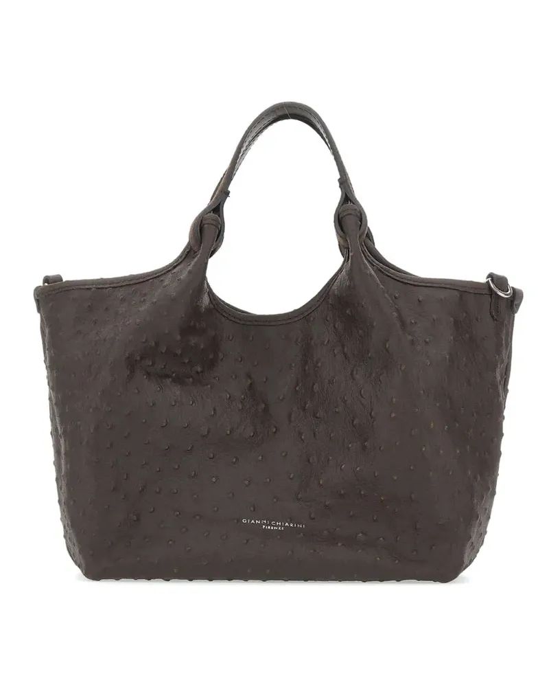 Gianni Chiarini medium Dua ostrich-effect tote bag - Braun Braun
