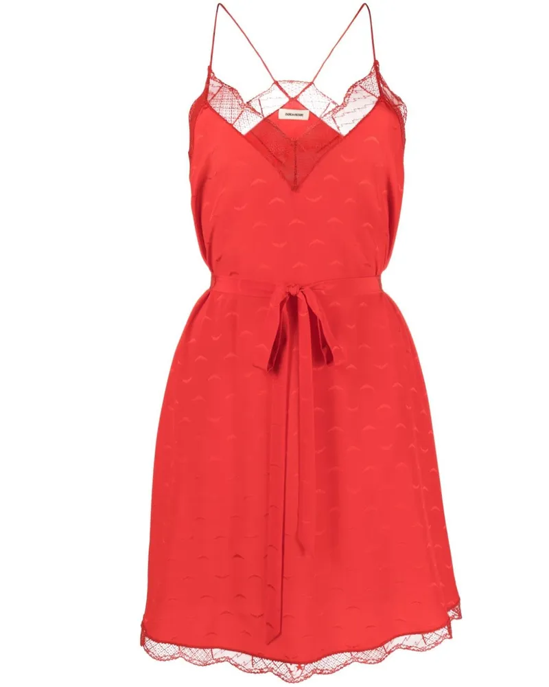 Zadig & Voltaire Christy Jac Seidenkleid mit Flügel-Print - Rot Rot