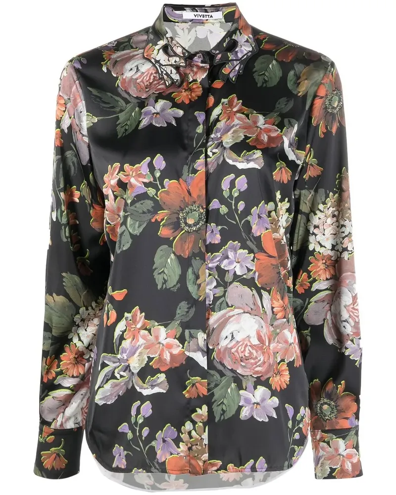 Vivetta Hemd mit Blumen-Print - Schwarz Schwarz