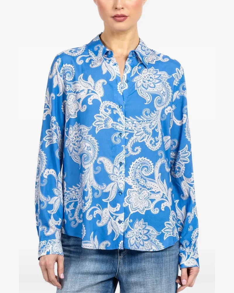 L'Agence Holly floral long-sleeve blouse - Blau Blau