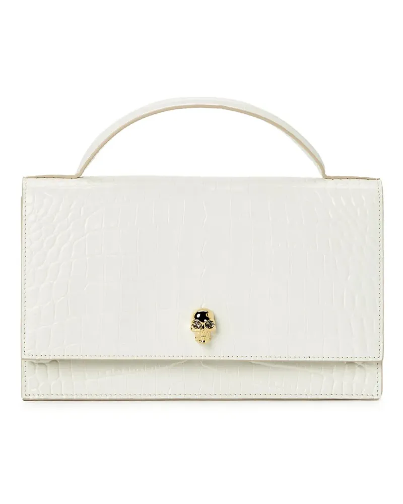 Alexander McQueen Schultertasche in Kroko-Optik - Nude Nude