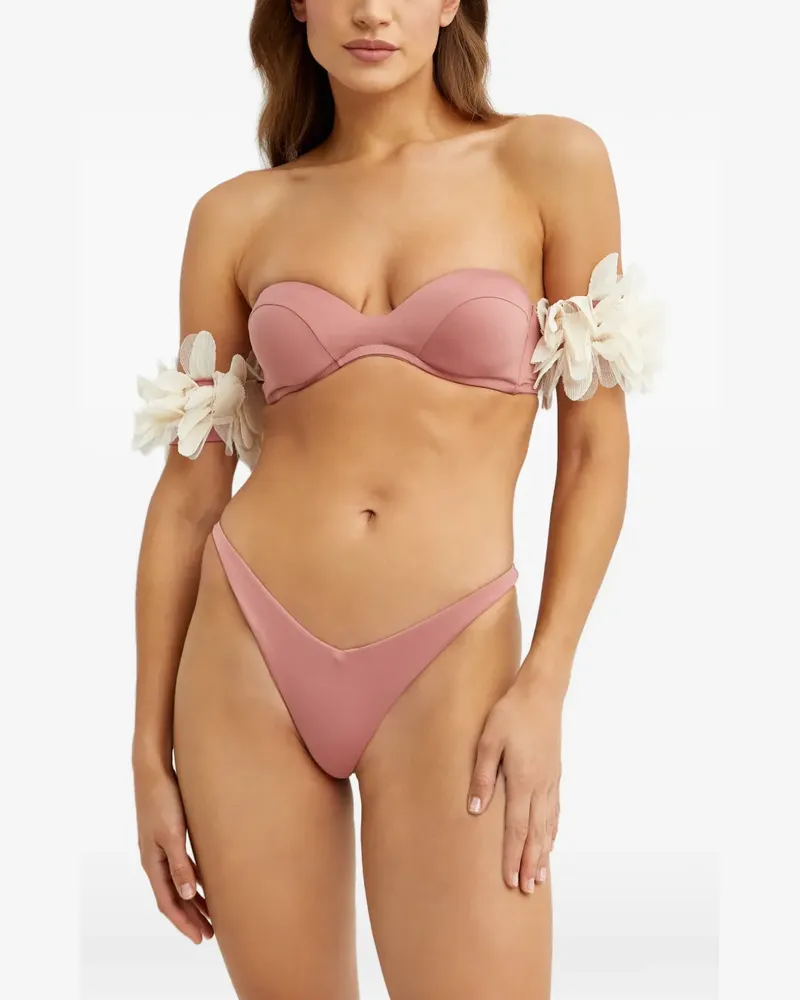 La Reveche Kamila Bikinioberteil mit Blumenapplikation - Rosa Rosa