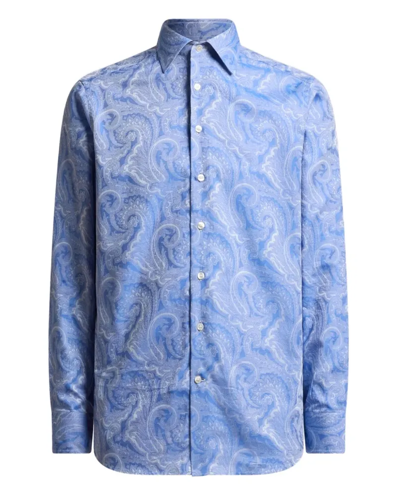 Etro Jacquard-Hemd mit Paisleymuster - Blau Blau