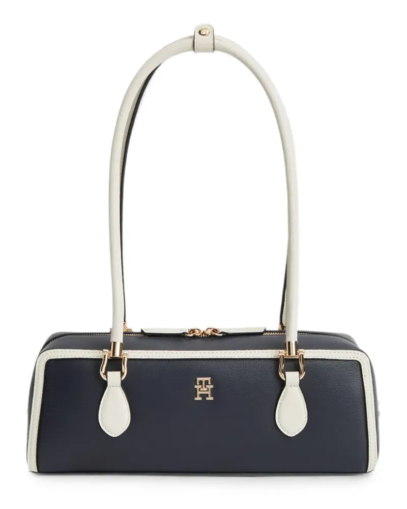 Tommy Hilfiger logo-plaque piping-detail shoulder bag - Blau Blau
