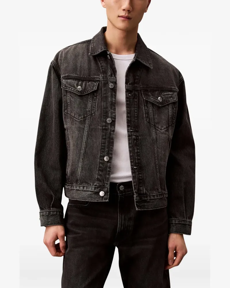 Calvin Klein cotton denim jacket - Schwarz Schwarz