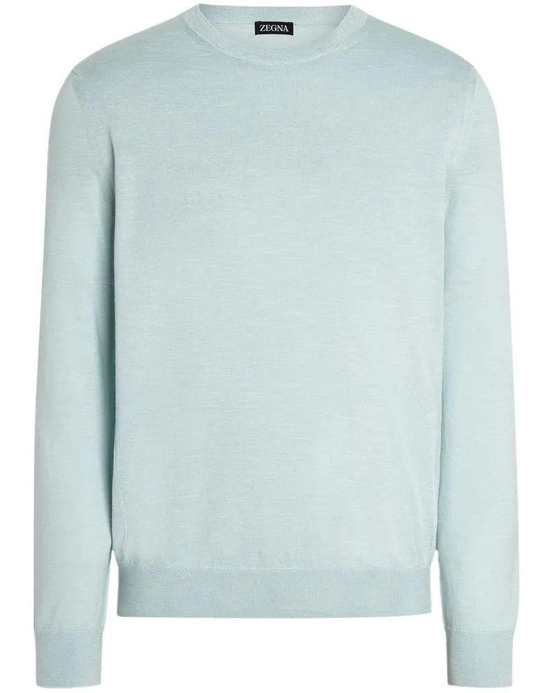 Ermenegildo Zegna Melierter Pullover mit rundem Ausschnitt - Blau Blau