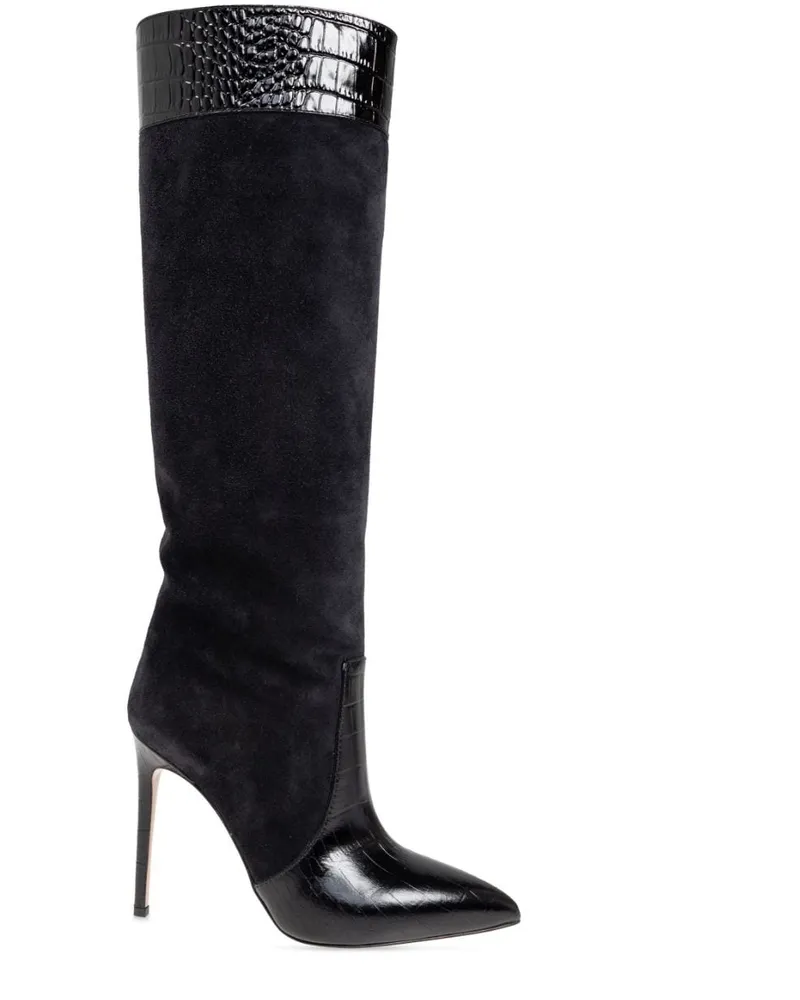 Paris Texas Stiefel mit spitzer Kappe 105mm - Schwarz Schwarz