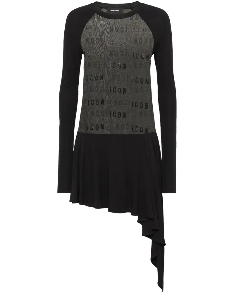 Dsquared2 Minikleid mit Monogramm-Print - Schwarz Schwarz