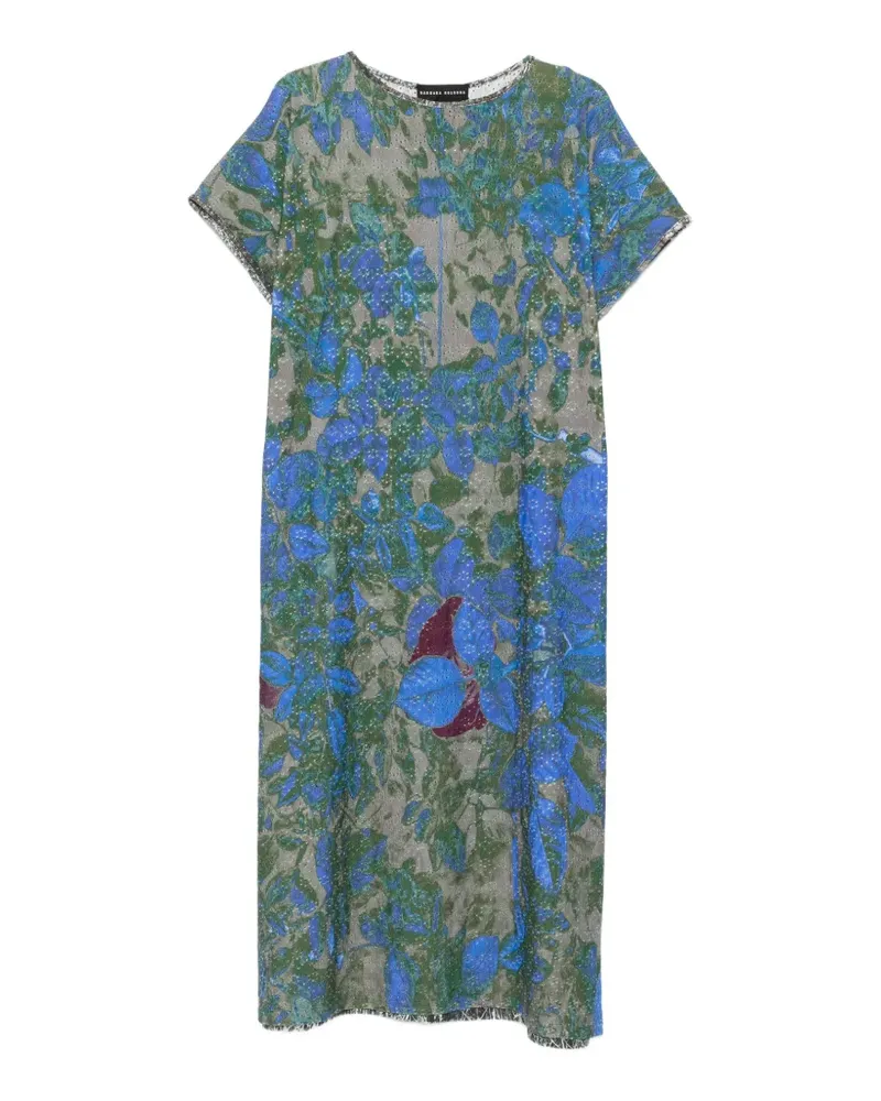 Barbara Bologna abstract-print perforated dress - Blau Blau