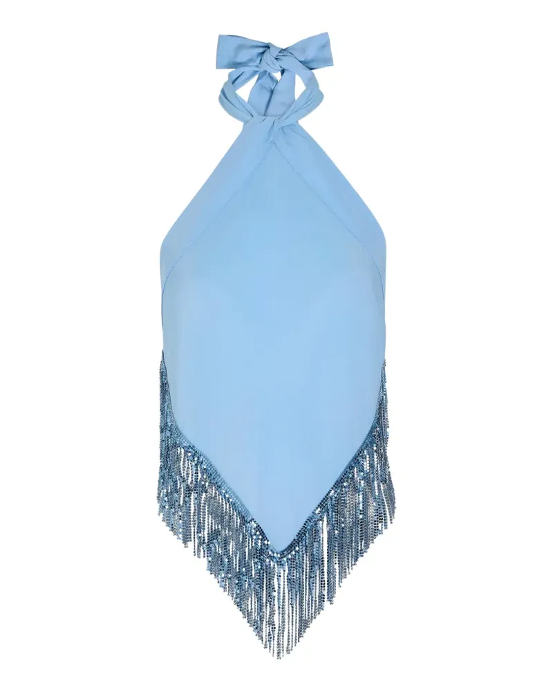 Paco Rabanne Neckholder-Top mit Fransen - Blau Blau